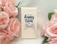 Image 2 of FULLY ASSEMBLED Tissues, Happy Tears Tissue Pack, Happy Tears Wedding Favour, Wedding Tissues, Happy
