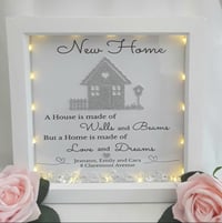 Image 2 of Personalised new home box frame, New home gift, New home Light up frame 
