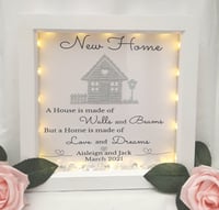 Image 1 of Personalised new home box frame, New home gift, New home Light up frame 