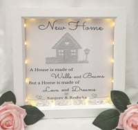 Image 3 of Personalised new home box frame, New home gift, New home Light up frame 