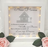 Image 5 of Personalised new home box frame, New home gift, New home Light up frame 