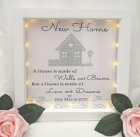 Image 6 of Personalised new home box frame, New home gift, New home Light up frame 