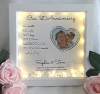 Image 1 of Personalised 1st anniversary frame, first anniversary gift, first anniversary frame, anniversary lig