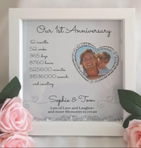 Image 2 of Personalised 1st anniversary frame, first anniversary gift, first anniversary frame, anniversary lig