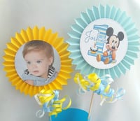 Image 3 of Personalised Baby Mickey Cake Topper,Baby Mickey Party,Baby Mickey 1st Birthday  Centrepiece