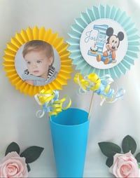 Image 2 of Personalised Baby Mickey Cake Topper,Baby Mickey Party,Baby Mickey 1st Birthday  Centrepiece