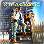 Image of NEEK THE EXOTIC FEATURING LARGE PRO "XTRAEXOTIC" Autographed LP Vinyl/CD/Cassette and Sticker Bundle