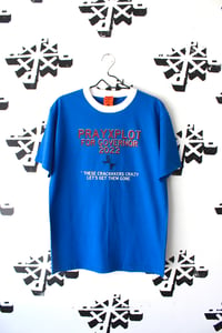 Image of pxp for governor 2020 ringer tee in blue 