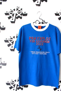 Image of pxp for governor 2020 ringer tee in blue 