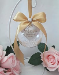 Image 3 of 8cm Beautiful Personalised Baby Ornament,New Baby Bauble,First Christmas Bauble,1st Christmas Memory