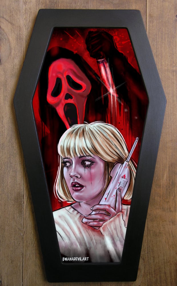 Image of Scream (Casey Becker) Coffin Framed Art