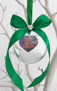 Image 1 of 8cm Beautiful Personalised Loss Bauble,Remembrance Christmas Ornament,Memory Bauble,Memorial Bauble