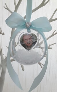 Image 3 of 8cm Beautiful Personalised Loss Bauble,Remembrance Christmas Ornament,Memory Bauble,Memorial Bauble