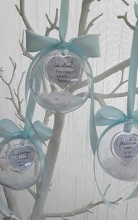Image 4 of 8cm Beautiful Personalised Loss Bauble,Remembrance Christmas Ornament,Memory Bauble,Memorial Bauble