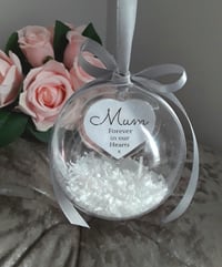 Image 2 of 8cm Beautiful Personalised Loss Bauble,Remembrance Christmas Ornament,Memory Bauble