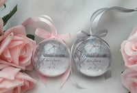 Image 12 of 8cm Beautiful Personalised Baby Scan Ornament,New Baby Announcment Bauble,Bumps 1st Christmas Bauble