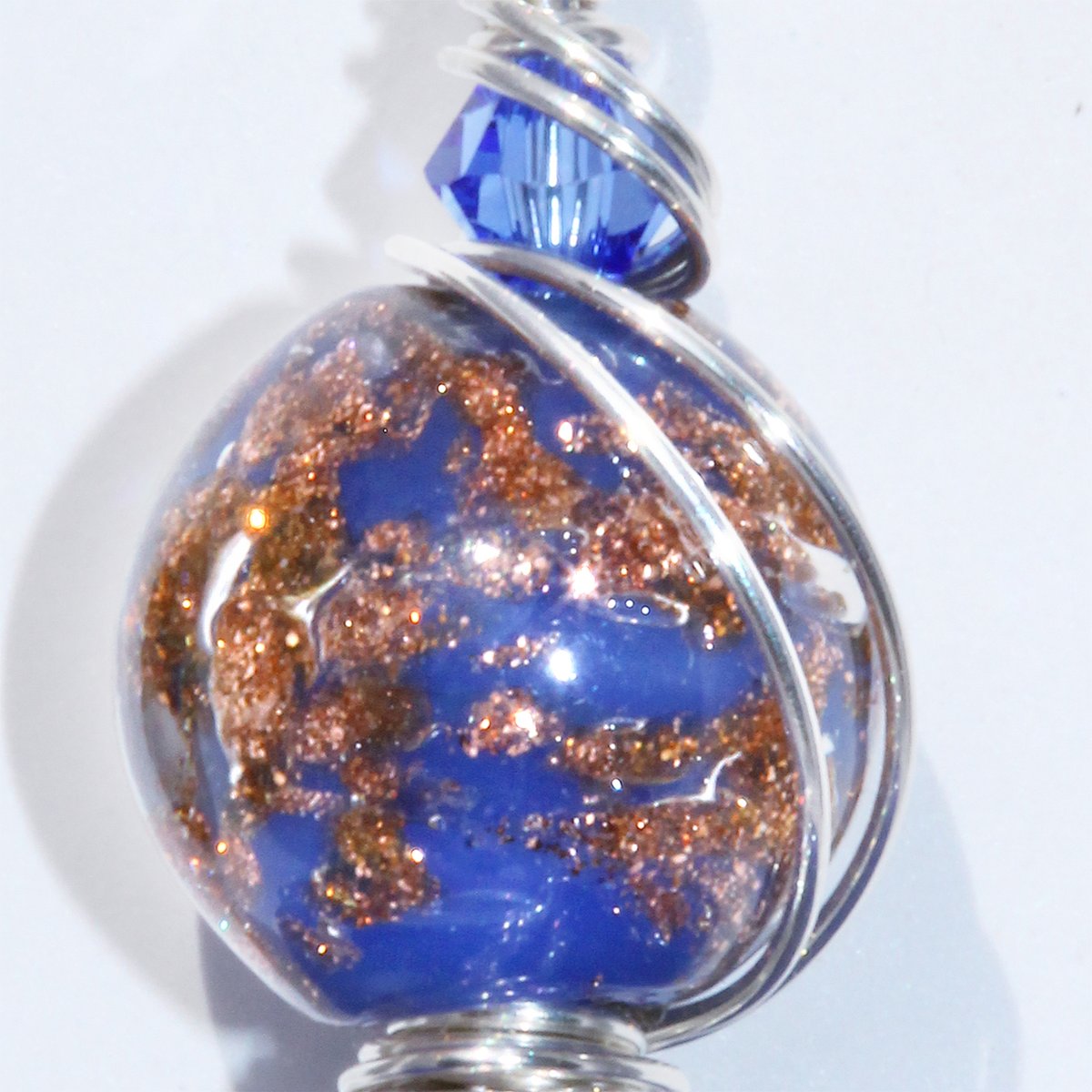 Lapis Lazuli Pendant with Venetian Glass Sommerso Aventurina Bead