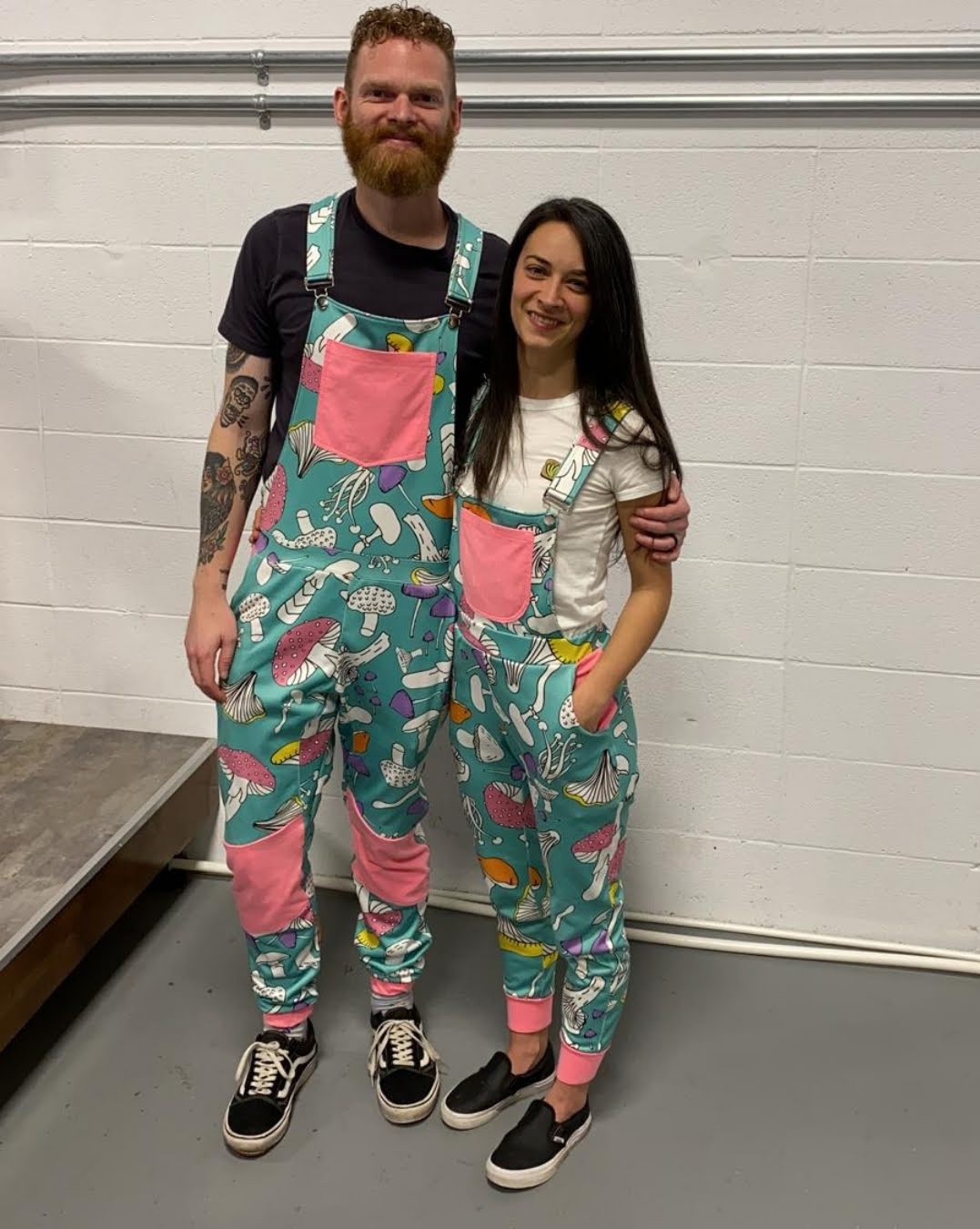 Image of CUSTOM Unisex Fit Mushroom Print Overalls 