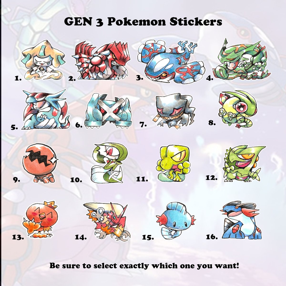 Image of Gen 3 Pokemon Stickers