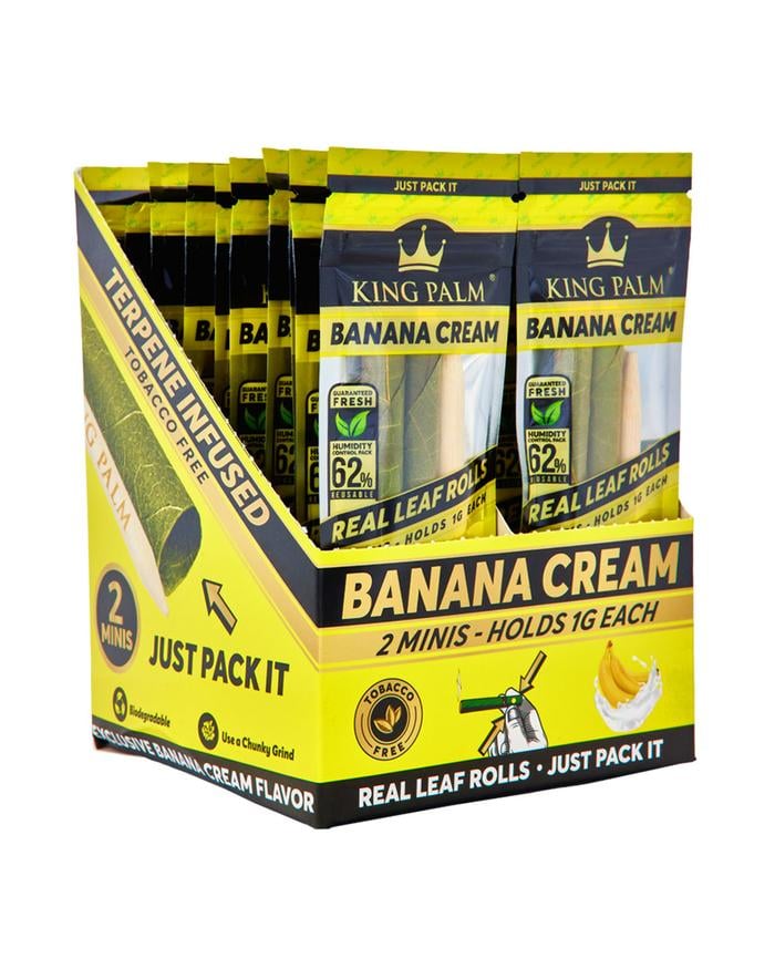 Image of Banana Cream Natural Leaf Mini Blunt Wrap NATURAL LEAF MINI ROLLS BLUNT WRAPSPalms