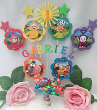Image 1 of Personalised Teletubbies Cake Topper, Personalised Teletubbies Centrepiece 