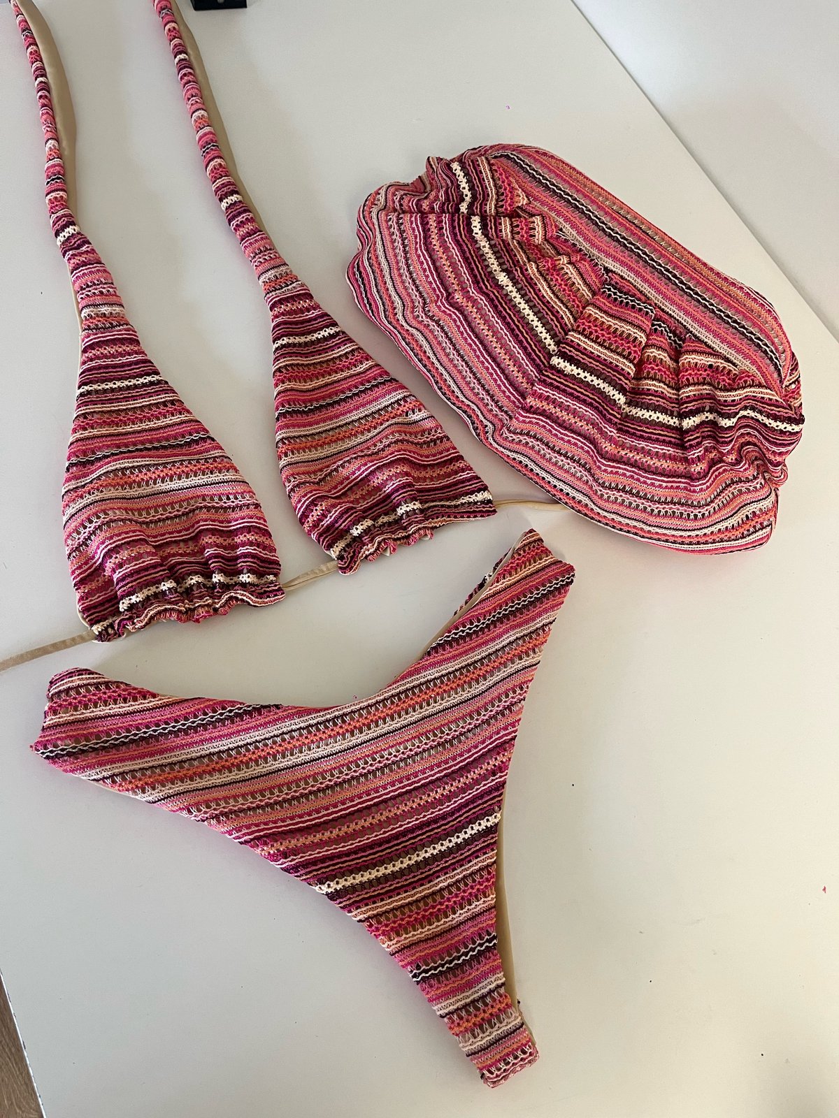 Image of Pink crochet bikini set