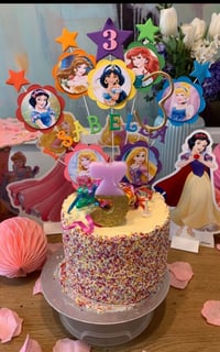 Image 4 of Personalised Disney Princess Cake Topper,Disney Princess Birthday Party Decor