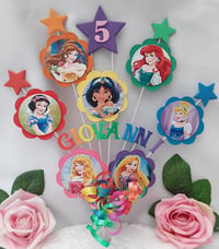 Image 1 of Personalised Disney Princess Cake Topper,Disney Princess Birthday Party Decor