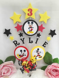 Image 1 of Personalised Mickey Mouse Cake Topper, Mickey Mouse Party Decor, Mickey Mouse Birthday 