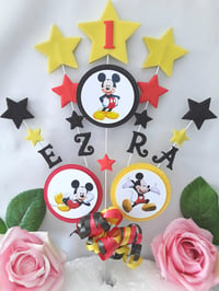 Image 2 of Personalised Mickey Mouse Cake Topper, Mickey Mouse Party Decor, Mickey Mouse Birthday 