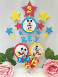 Image 1 of Personalised Mickey Mouse Cake Topper, Mickey Mouse Party Decor