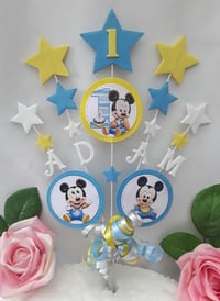 Image 3 of Personalised Baby Mickey Mouse Cake Topper, Baby Mickey Party Decor