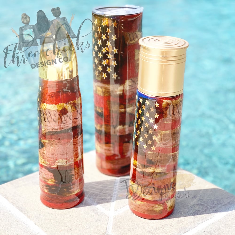 Image of Distressed flag tumbler