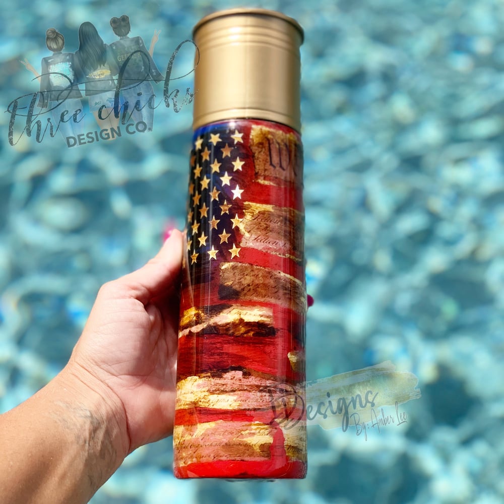 Image of Distressed flag tumbler