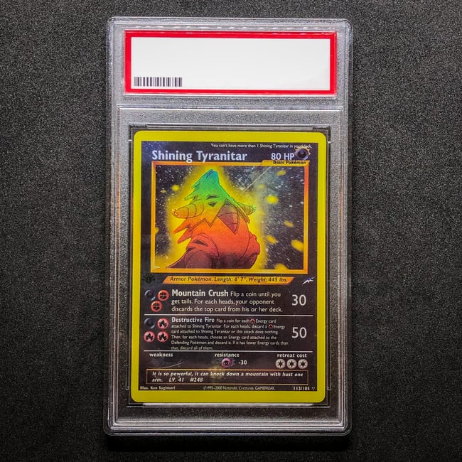 1st Edition Shining Tyranitar Neo Destiny Custom Slabbed Card Proxy