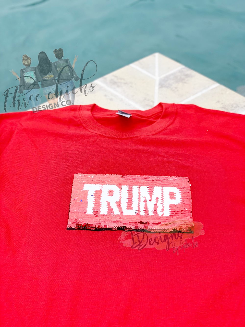 Image of sequin TRUMP tee designs 