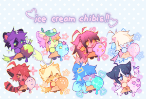 Image of icecream chibi sticker commissions 