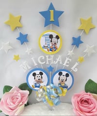 Image 2 of Personalised Baby Mickey Mouse Cake Topper, Baby Mickey Party Decor