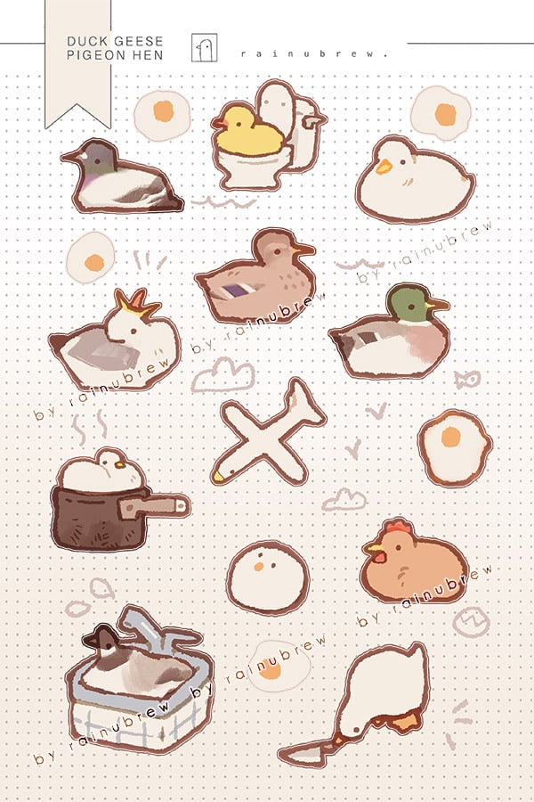 ducks, Sticker Sheet & Magnets