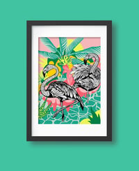Image of Flamingos Print
