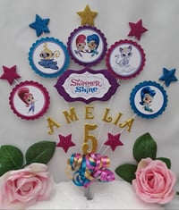 Image 2 of Personalised Shimmer & Shine Cake Topper