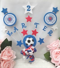 Image 1 of Personalised Football Cake Topper, Football Centrepiece, Football Party Decor, Soccer Cake Topper