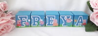 Image 3 of Peppa Pig Inspired Wood Name Blocks, Peppa Pig Baby Blocks,Peppa Pig Centrepiece 