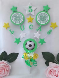 Image 2 of Personalised Football Cake Topper, Football Centrepiece, Football Party Decor, Soccer Cake Topper