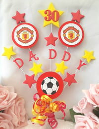 Image 5 of Personalised Football Cake Topper, Football Centrepiece, Football Party Decor, Soccer Cake Topper