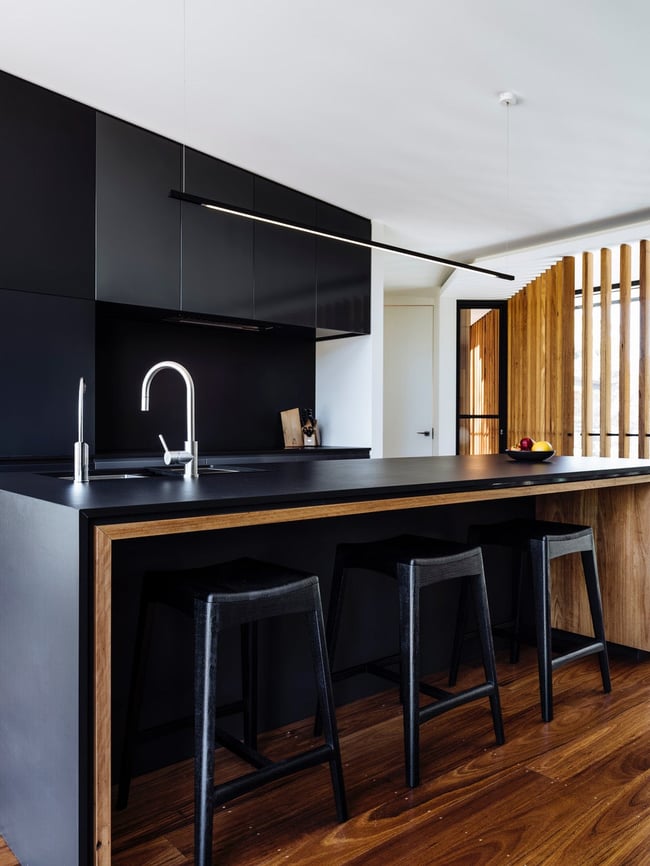 ROSE BARSTOOL IN TORCHED TASMANIAN OAK