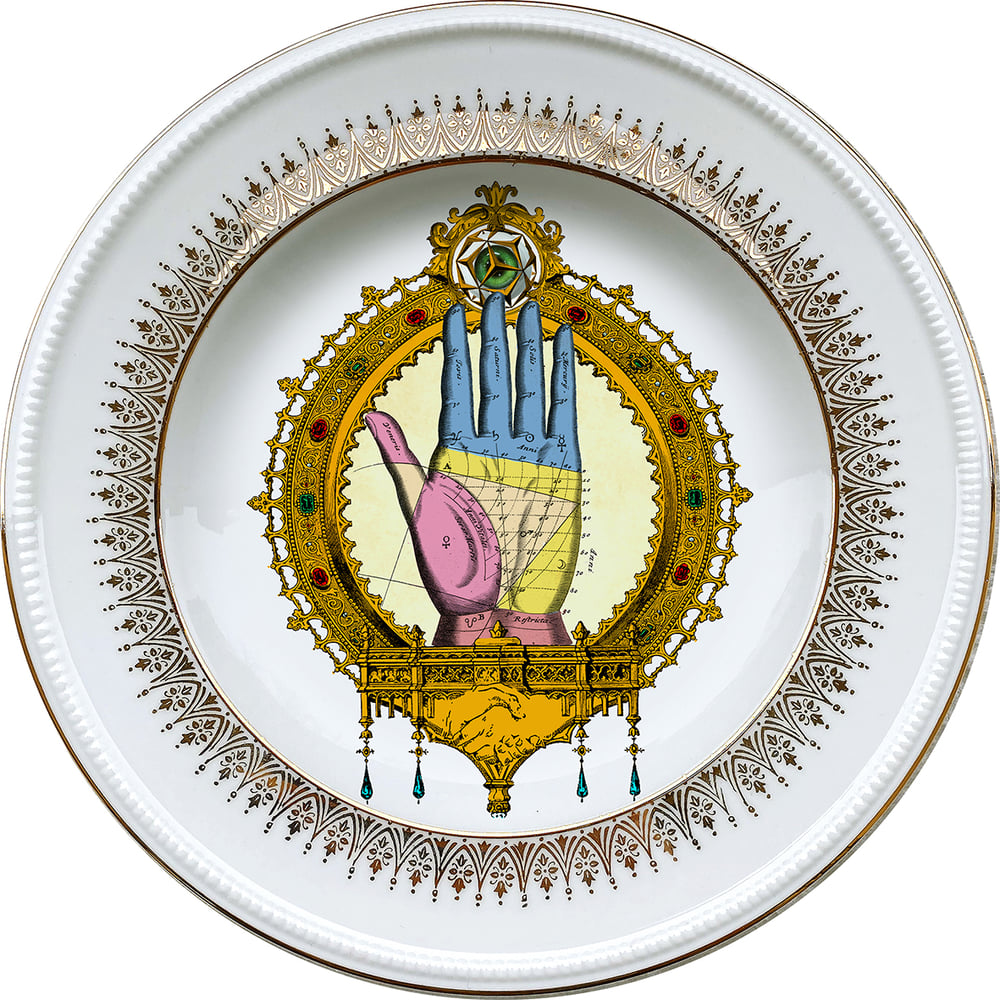 Image of Left Hand - Vintage French porcelain plate - #0721