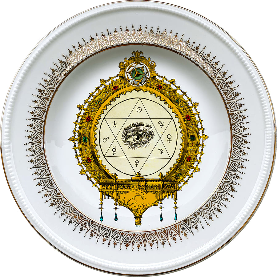 Image of The Eye -  Vintage French porcelain plate - #0721