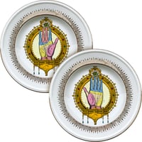 Image 1 of Palmistry HANDS DUO - 2 Vintage French Porcelain plates - #0721