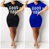 ROUND NECK GOOD VIBES BODYCON DRESS
